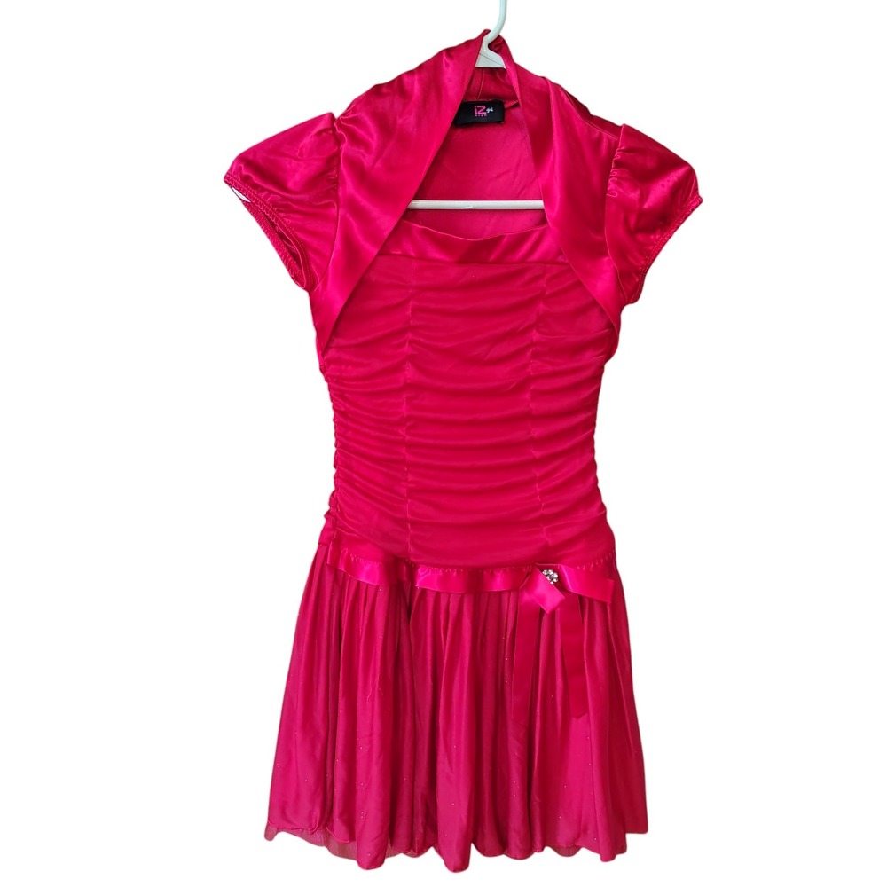 Y2K‎ IZ byer girl red sparkly dress size 12